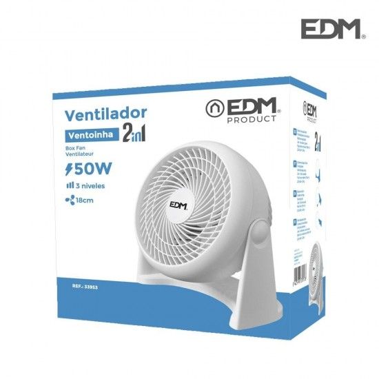 Ventoinha 2 em 1 (piso e parede) cor branco. potência: 50w lâminas: ø18cm 26,5x15,5x27,7cm refª 3395 Ventoinha 2 em 1 (piso e parede) cor branco. potência: 50w lâminas: ø18cm 26,5x15,5x27,7cm refª 3395