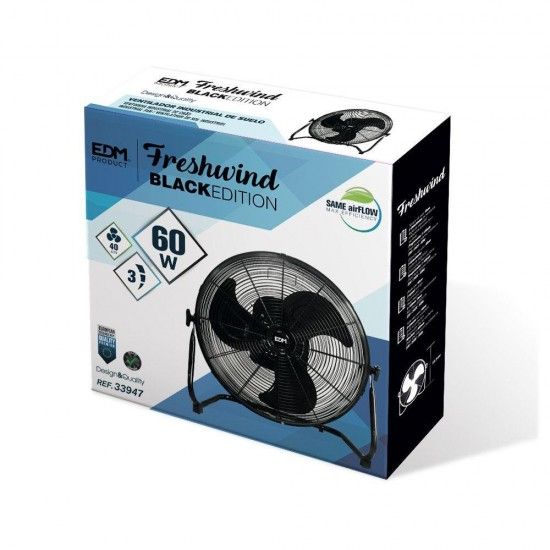 Ventoinha industrial, oscilante. cor preto pot�ncia: 60w l�minas: �40x51,5cm ref� 33947 EDM