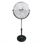 Ventoinha de pé industrial, com base circular. cromada/preta. potência: 120w lâminas: ø50cm altura a Ventoinha de pé industrial, com base circular. cromada/preta. potência: 120w lâminas: ø50cm altura a
