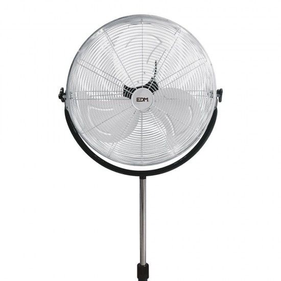 Ventoinha de p� industrial, com base circular. cromada/preta. pot�ncia: 120w l�minas: �50cm altura a