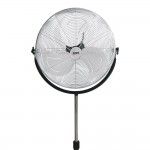 Ventoinha de p� industrial, com base circular. cromada/preta. pot�ncia: 120w l�minas: �50cm altura a