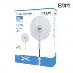 Ventoinha de pé. cor branco. potência: 50w aspas: ø40cm altura regulável 110-130cm refª 33910 EDM Ventoinha de pé. cor branco. potência: 50w aspas: ø40cm altura regulável 110-130cm refª 33910 EDM