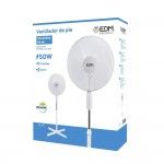 Ventoinha de pé. cor branco. potência: 50w aspas: ø40cm altura regulável 110-130cm refª 33910 EDM Ventoinha de pé. cor branco. potência: 50w aspas: ø40cm altura regulável 110-130cm refª 33910 EDM