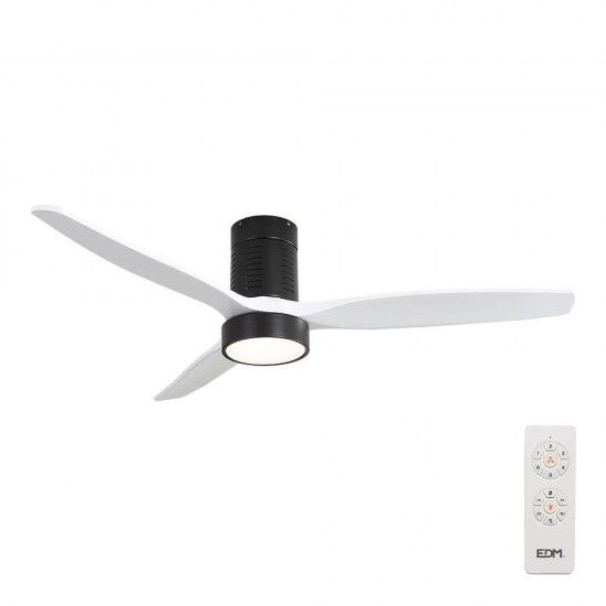 Ventoinha de teto com lminas de madeira luz led 3000/4000/6500k kara potncia 30w ref 33825 EDM