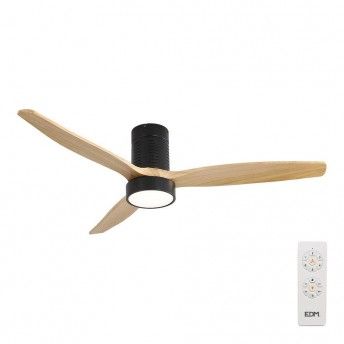 Ventoinha de teto inteligente com lminas de madeira luz led 3000/4000/6000k kara potncia 30w ref 