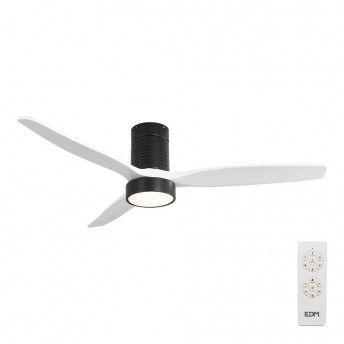 Ventoinha de teto com lminas de madeira luz led 3000/4000/6500k kara potncia 30w ref 33825 EDM