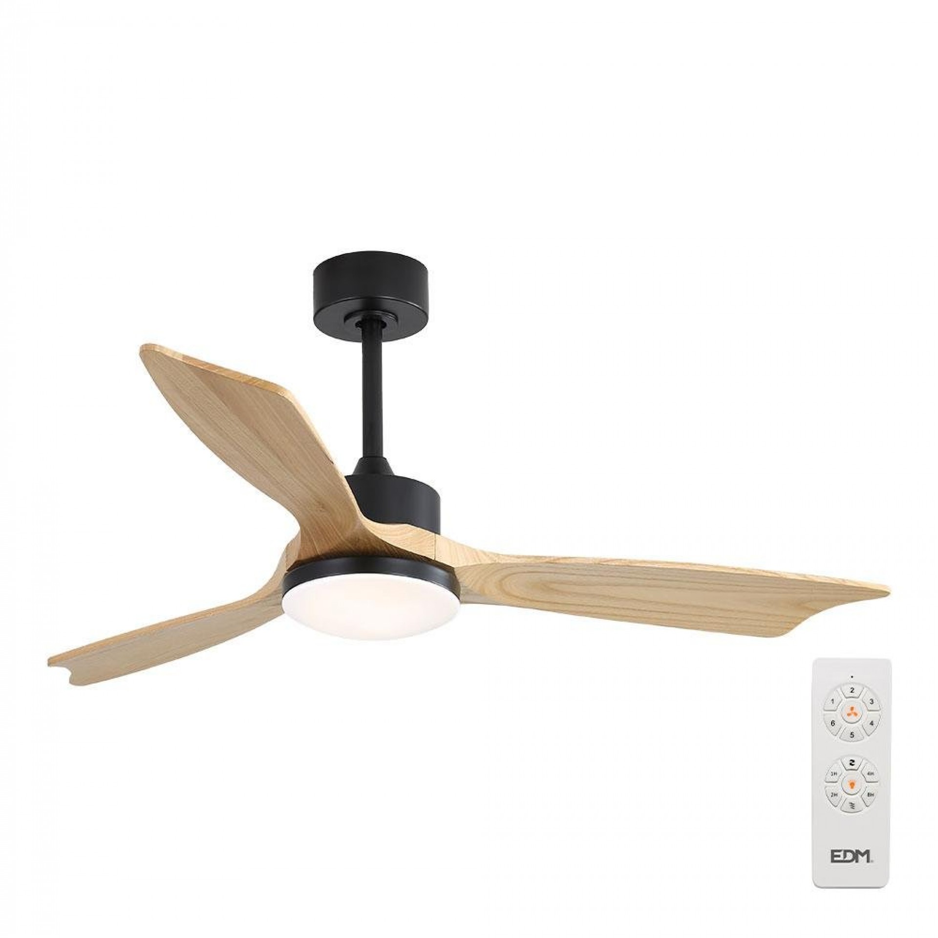 Ventoinha de teto inteligente com lâminas de madeira luz led 3000/4000/6000k báltico potência 20w re