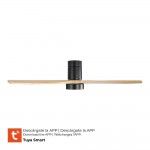 Ventoinha de teto inteligente com lâminas de madeira luz led 3000/4000/6000k kara potência 30w refª Ventoinha de teto inteligente com lâminas de madeira luz led 3000/4000/6000k kara potência 30w refª