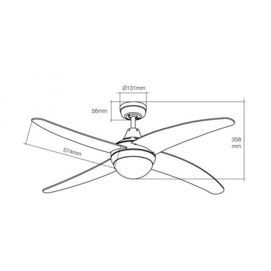 Ventoinha de teto modelo caspio. cor prata/n�quel. pot�ncia: 60w l�minas: �132cm com controle remoto