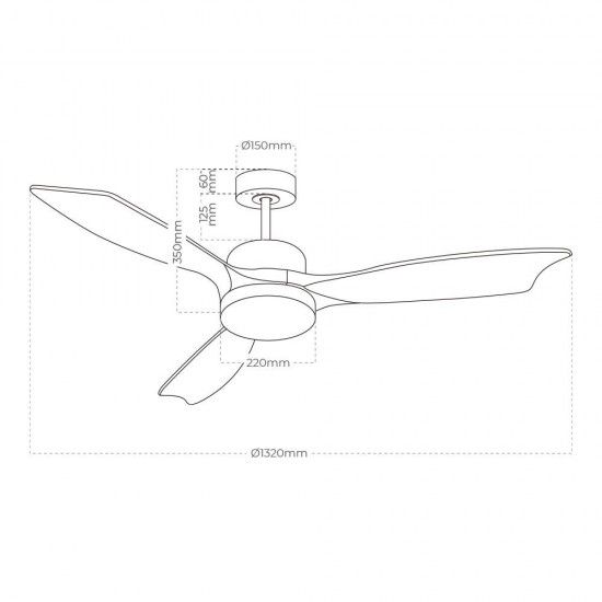 Ventoinha de teto com l�minas de madeira luz led 3000/4000/6000k b�ltico pot�ncia 20w ref� 33819 EDM