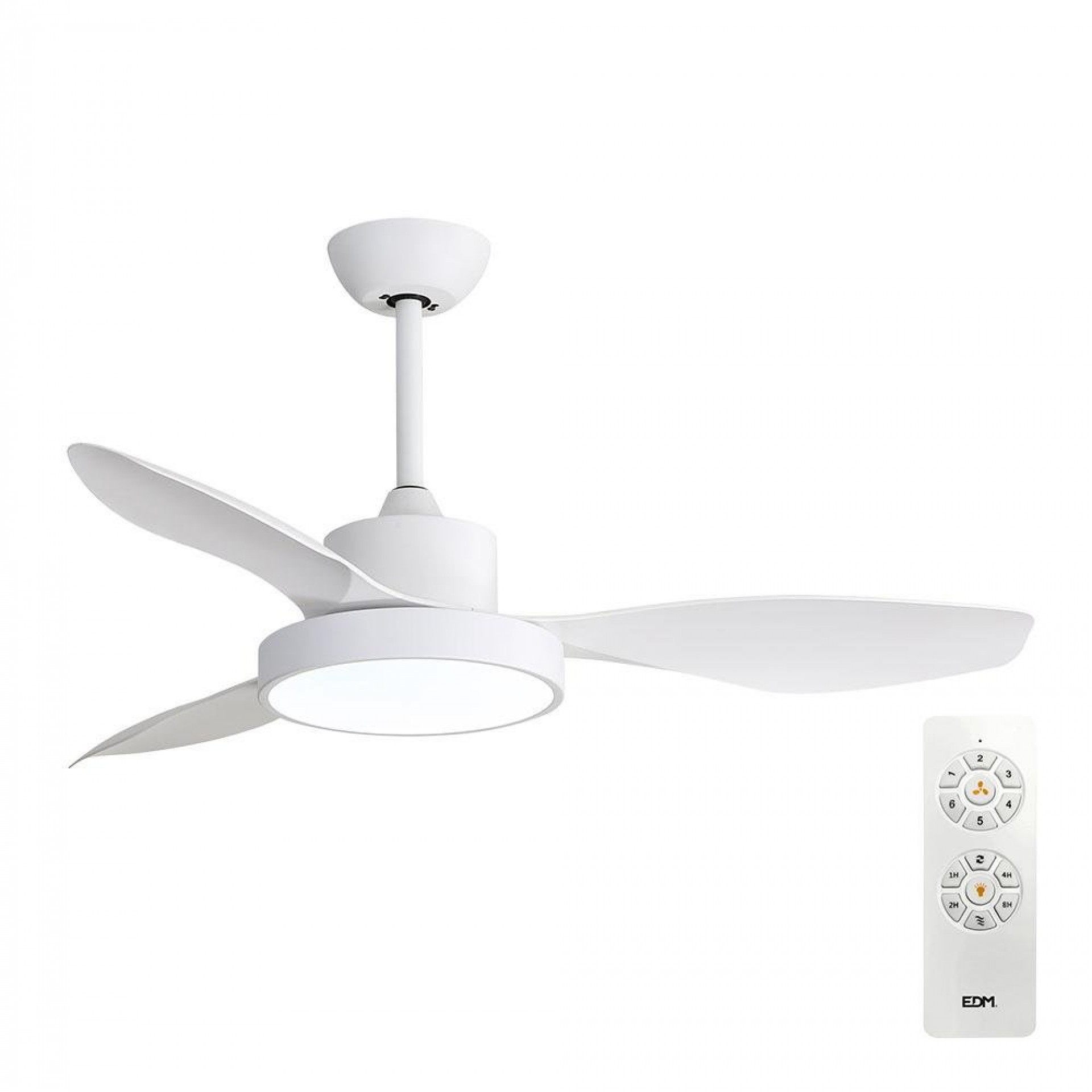 Ventoinha de teto de led 120cm 38w + luz 22w 2.160lm 3.000k - 4.000k - 5.000k mod. ártico refª 33817