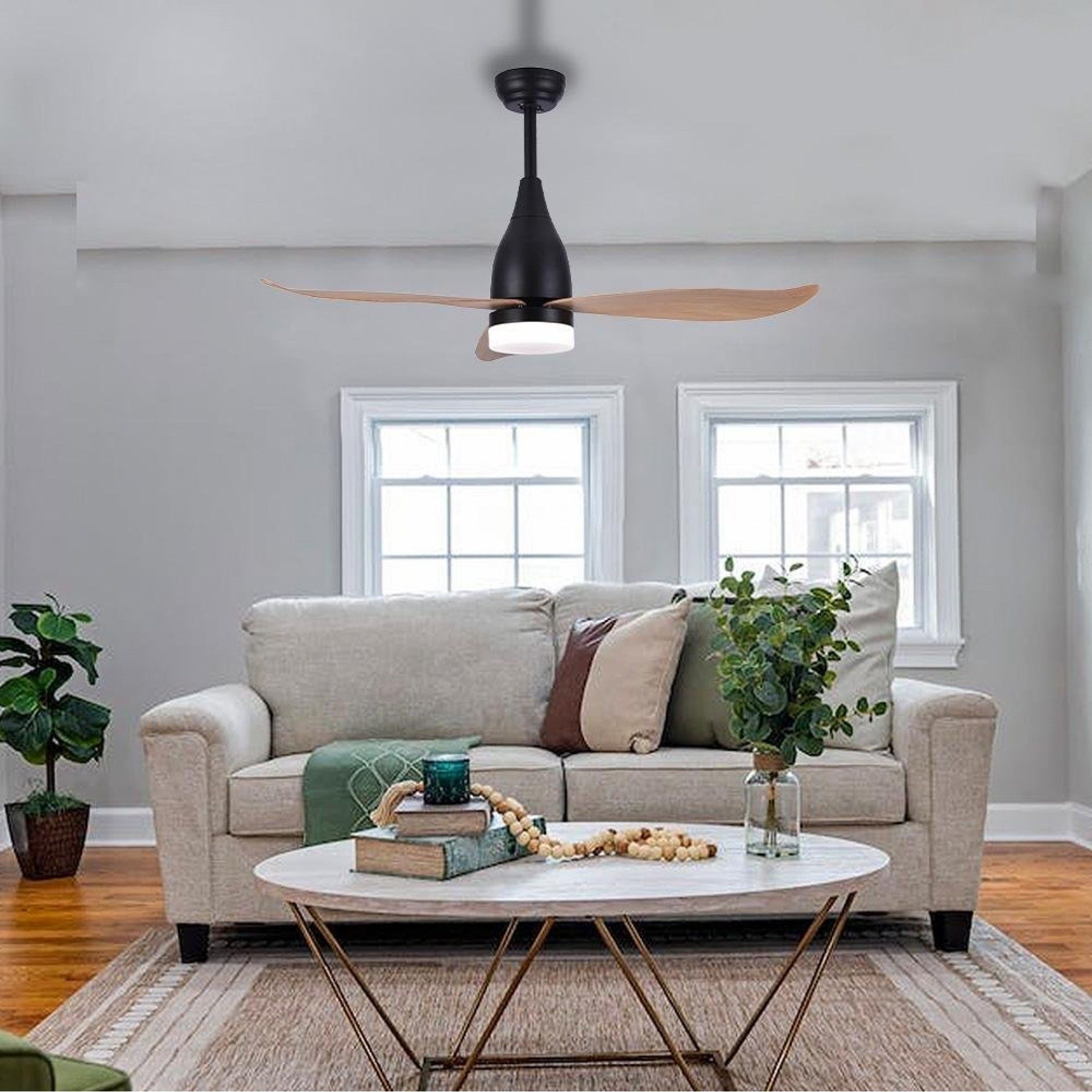 Ventoinha de teto de led 112cm dc 15w + luz 18w 2.190lm 3.000k- 4000k-5.000k mod.45db kattegat refª