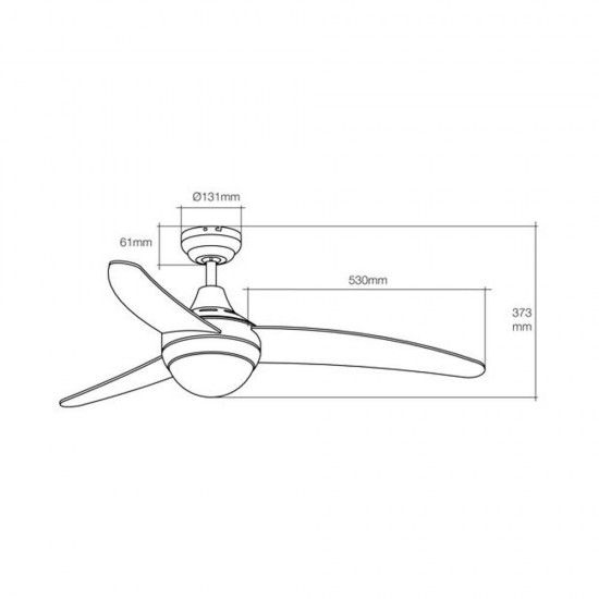 Ventoinha de teto modelo egeo. cor cormada. potência: 60w lâminas: ø122cm com controle remoto refª 3 Ventoinha de teto modelo egeo. cor cormada. potência: 60w lâminas: ø122cm com controle remoto refª 3