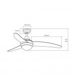 Ventoinha de teto modelo egeo. cor cormada. potência: 60w lâminas: ø122cm com controle remoto refª 3 Ventoinha de teto modelo egeo. cor cormada. potência: 60w lâminas: ø122cm com controle remoto refª 3