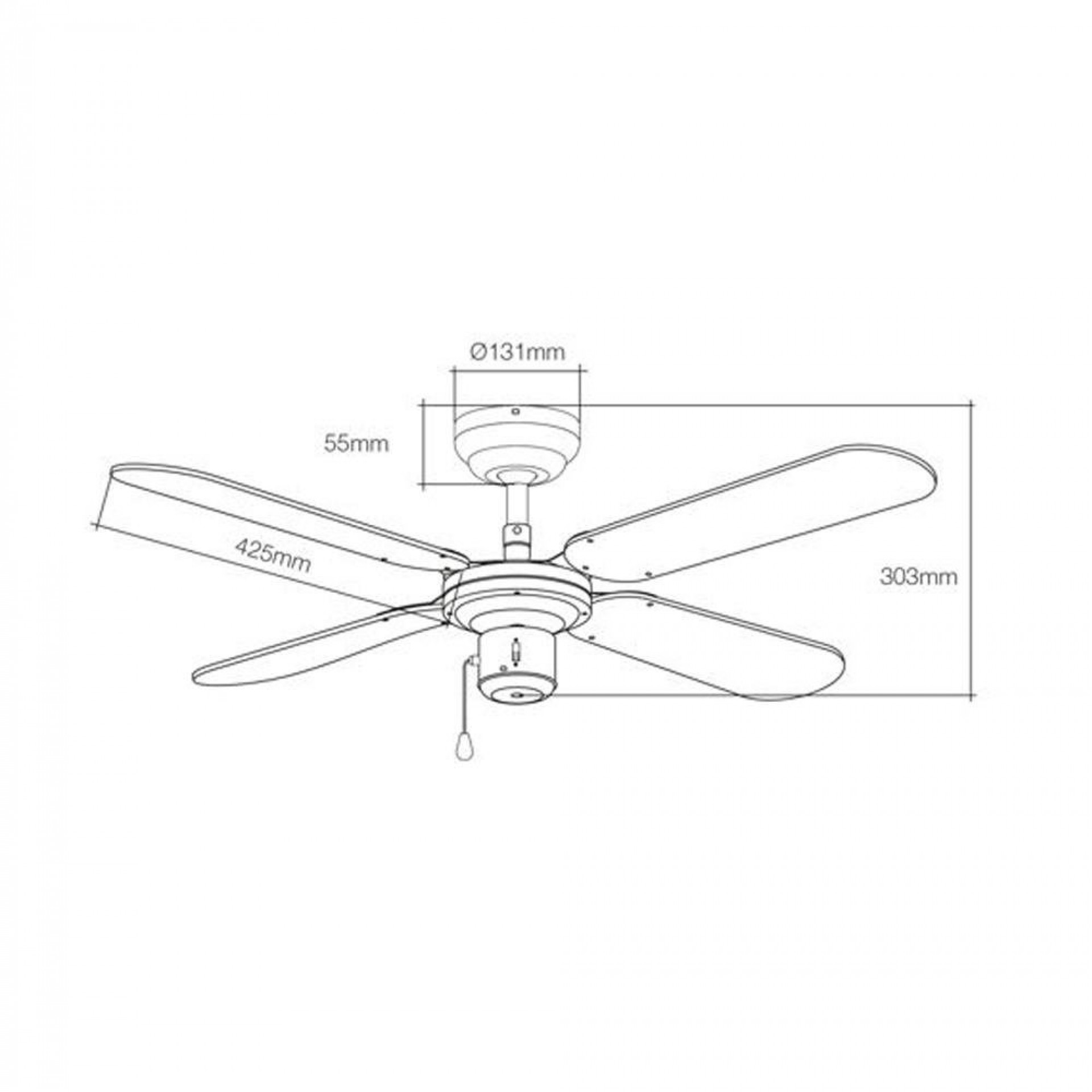 Ventoinha de teto modelo baltico. cor branco potência: 50w lâminas: ø102cm refª 33802 EDM