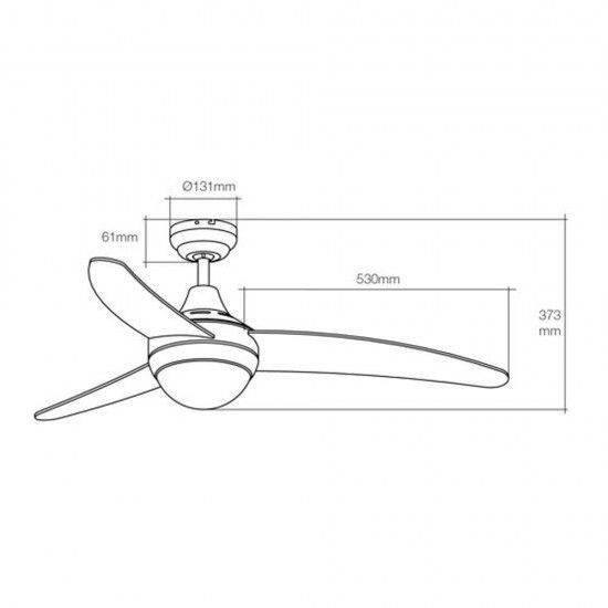 Ventoinha de teto modelo egeo. cor branco. pot�ncia: 60w l�minas: �122cm com controle remoto ref� 33