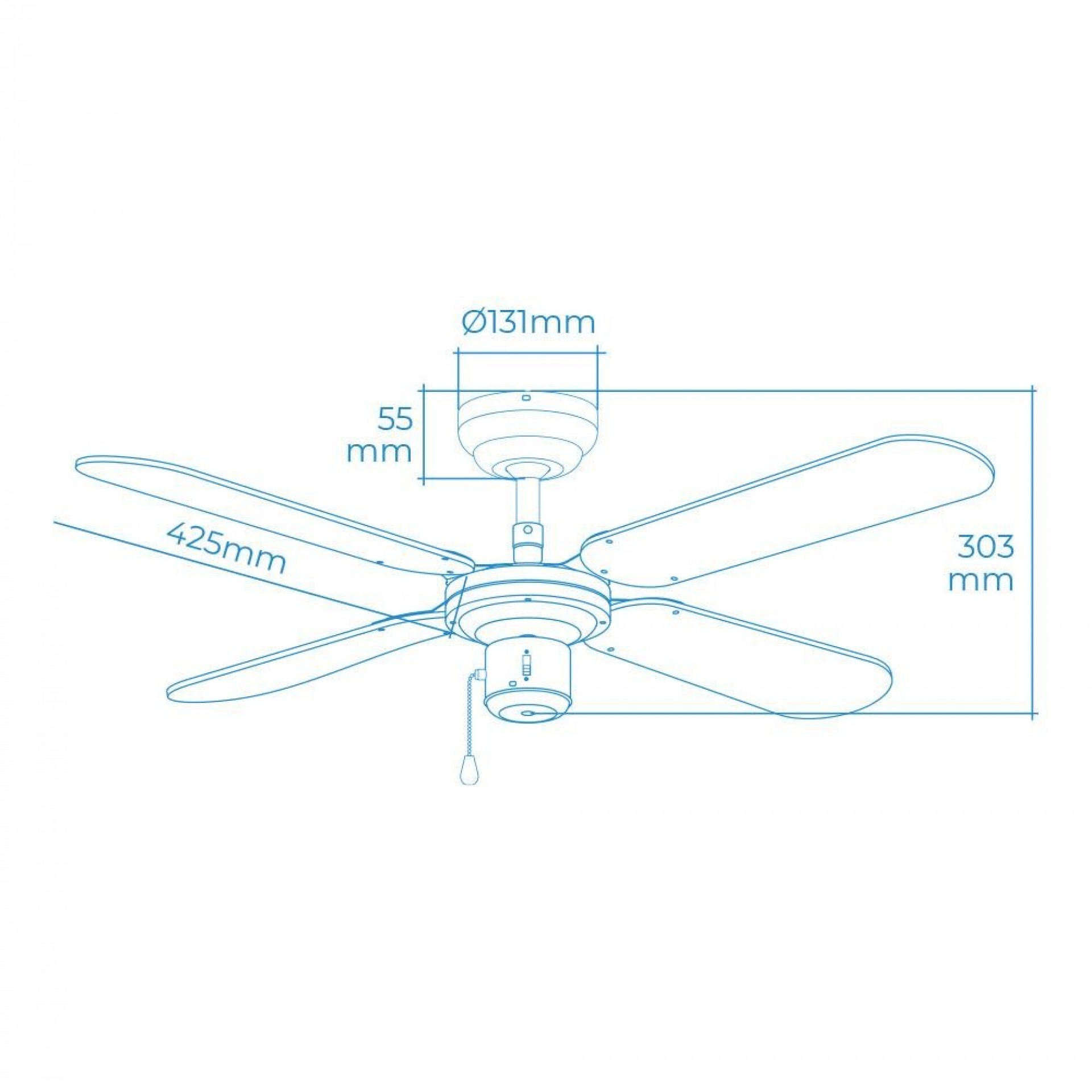 Ventoinha de teto modelo baltico. cor branco potência: 50w lâminas: ø102cm refª 33802 EDM