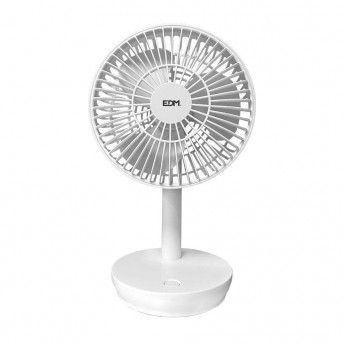 Ventoinha de mesa recarregvel branco potncia: 5w ps: 17cm 16,5x18,5cm ref 33501 EDM