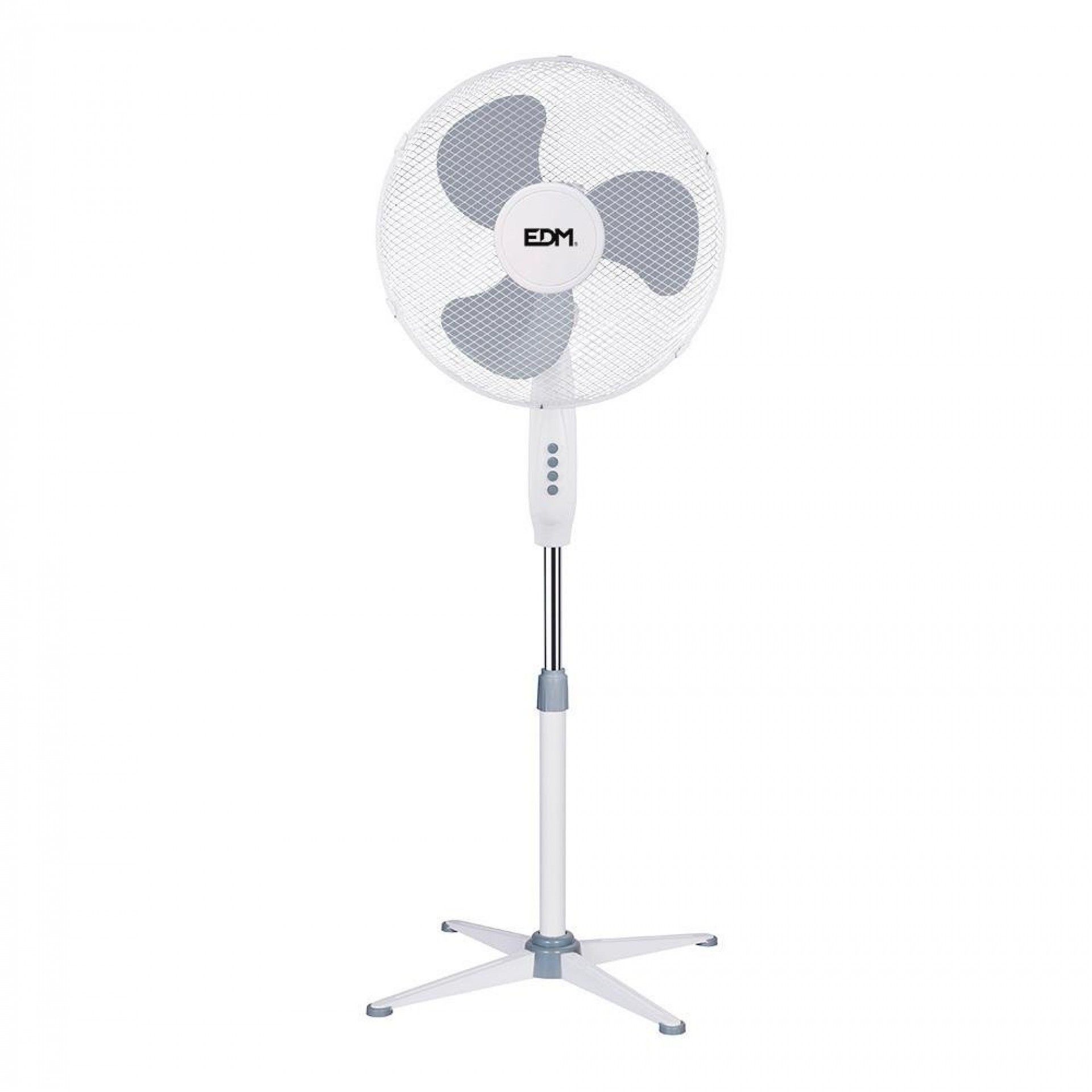 Ventoinha de pé. cor branco potência: 45w aspas: ø40cm. altura regulável 105-125cm refª 33500 EDM