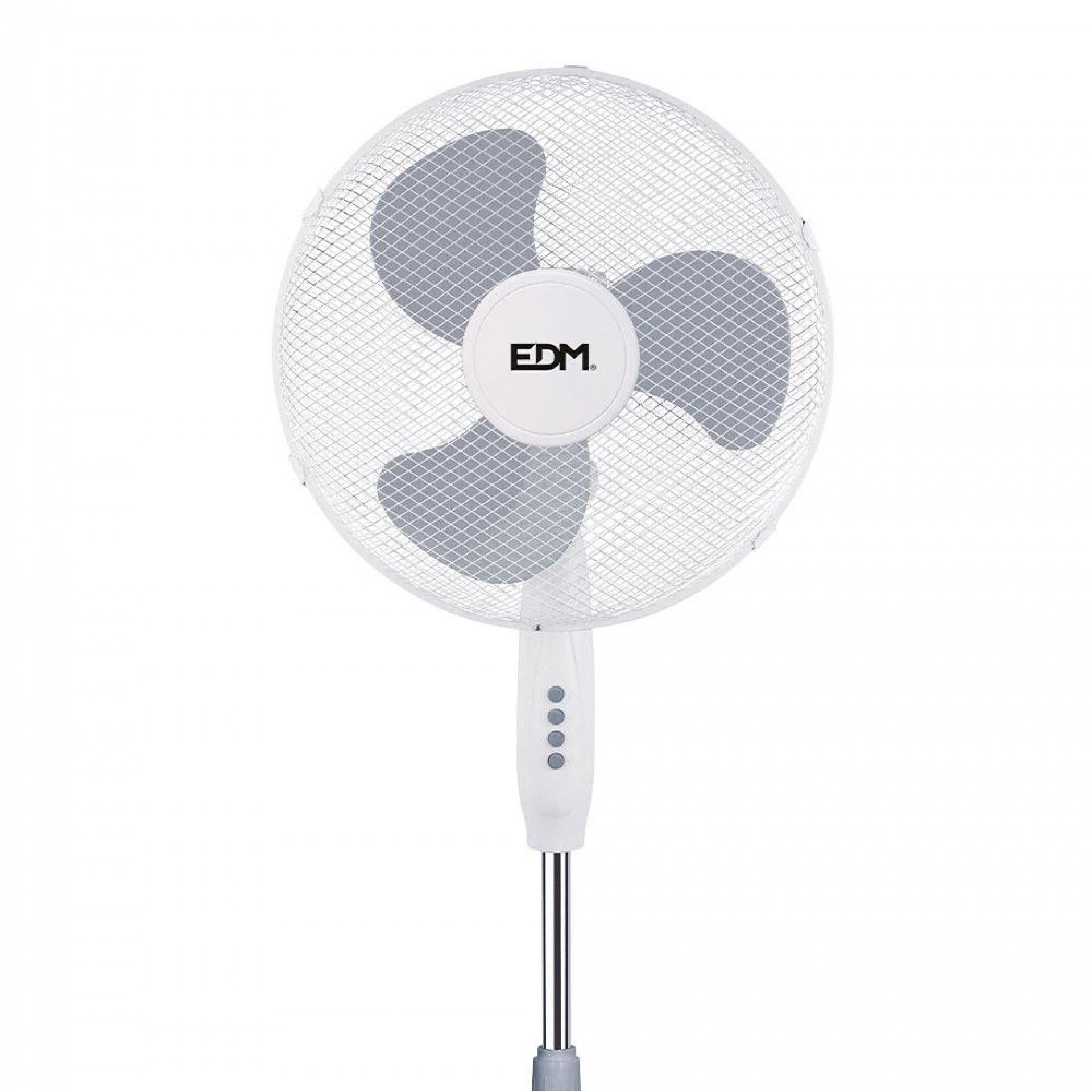 Ventoinha de pé. cor branco potência: 45w aspas: ø40cm. altura regulável 105-125cm refª 33500 EDM