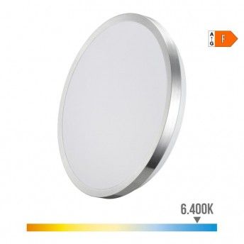 Candeeiro super led de superfcie 24w 2490lm 6500k 38x6,2cm moldura cromado ref 32571 EDM
