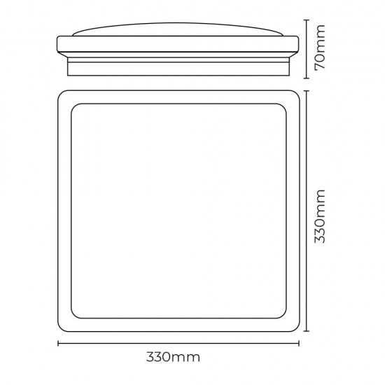 Candeeiro de superf�cie quadrado led 18w 1820lm 6400k 33x33x7cm efeito madeira ref� 32542 EDM