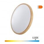 Candeeiro de superf�cie circular led 18w 1820lm 6500k �33x5,5cm efeito madeira ref� 32540 EDM