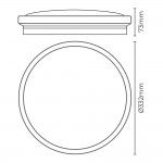 Candeeiro de superf�cie circular led 18w 1820lm 4000k �33x5,5cm efeito madeira ref� 32539 EDM
