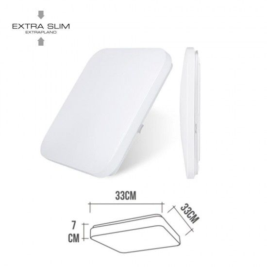 Candeeiro de superfície led extra fino 18w 4000k 33x5,2x33cm refª 32523 EDM Candeeiro de superfície led extra fino 18w 4000k 33x5,2x33cm refª 32523 EDM