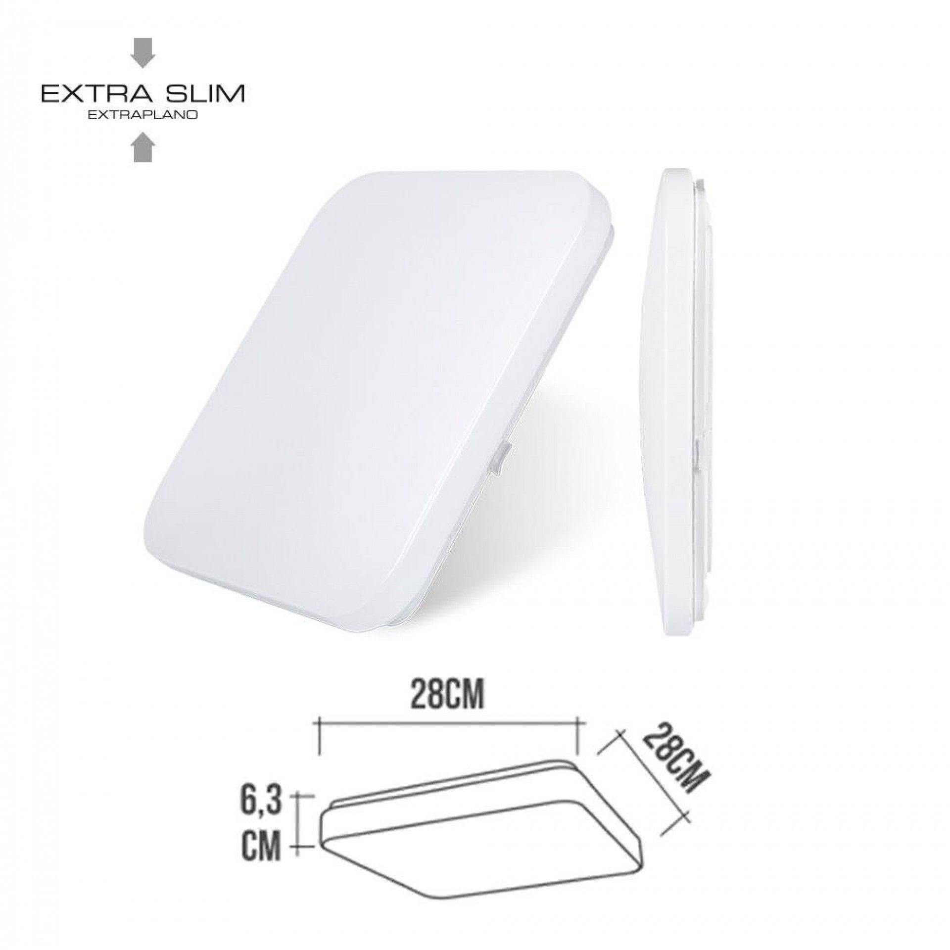 Candeeiro de superfície led extra fino 12w 6500k 28x28x6,3cm refª 32522 EDM