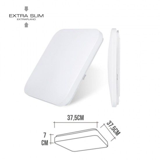 Candeeiro de superf�cie led extra fino 24w 4000k 37,5x37,5x7,1cm ref� 32525 EDM