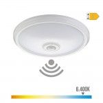 Aplique superficie com sensor crepuscular e movimiento ip20 15w 6400k luz branca �29x6cm ref� 32509 