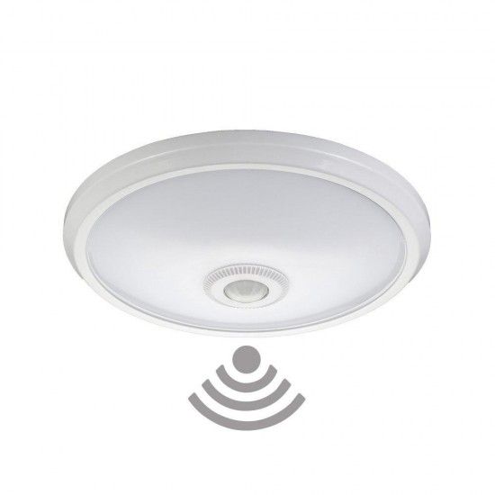 Candeeiro de teto de superfcie com sensor crepuscular e movimiento ip20 2xe27 30x9,6cm ref 32507 