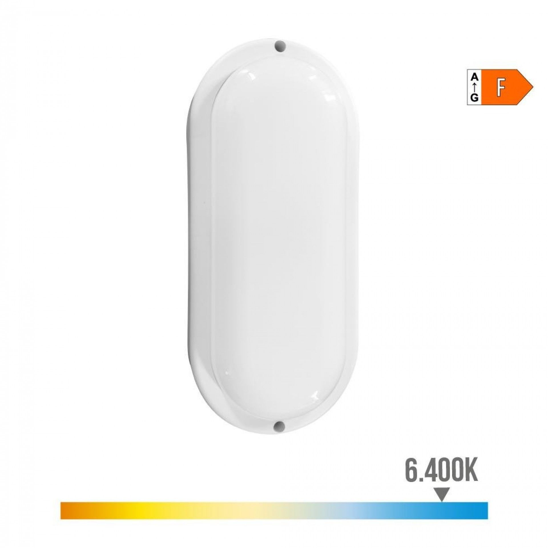 Aplique oval led com sensor crepuscular e movimento 18w 1820lm 6.400k refª 32449 EDM