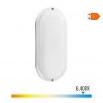Aplique oval led com sensor crepuscular e movimento 18w 1820lm 6.400k ref 32449 EDM