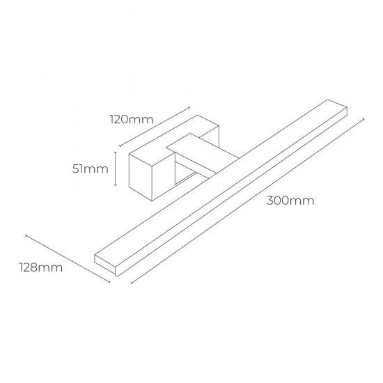 Candeeiro led de parede 6w 600lm 4.000k luz do dia 30x12,8x5,10cm ref� 32432 EDM