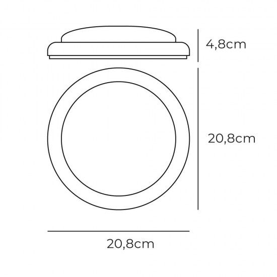 Candeeiro redondo led 18w 1820lm 6400k luz branca 20,8x4,8cm ref 32407 EDM