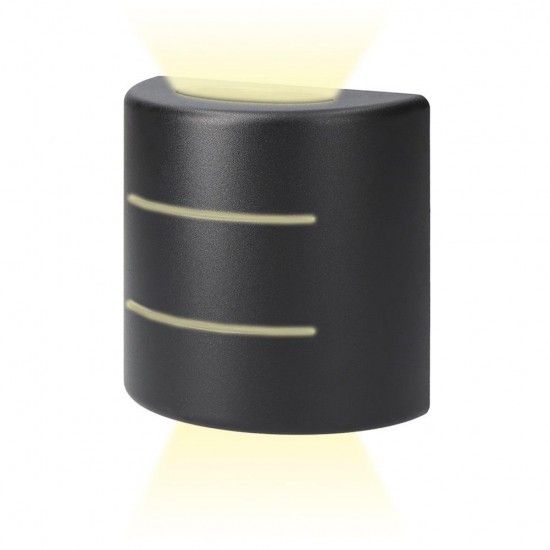 Candeeiro de parede led 6w 516lm 4000k luz dia oval ip54 12x12x6cm com riscas ref� 32143 EDM