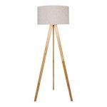 Candeeiro de p� e27 madeira,ferro e tecido ref� 32159 EDM