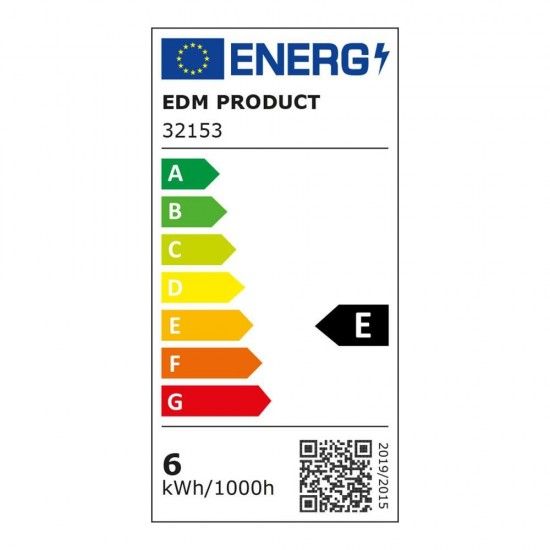 Candeeiro led 6w 200lm 4000k luz dia ip65 retangular vertical refª 32153 EDM Candeeiro led 6w 200lm 4000k luz dia ip65 retangular vertical refª 32153 EDM