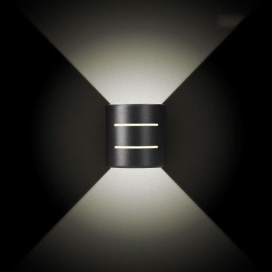 Candeeiro de parede led 6w 516lm 4000k luz dia oval ip54 12x12x6cm com riscas ref� 32143 EDM