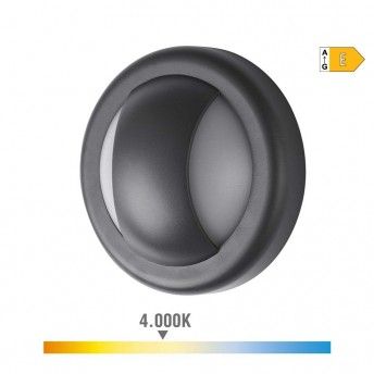 Candeeiro de parede led 6w 250lm 4000k luz dia ip65 14x5,7cm redondo ref 32156 EDM