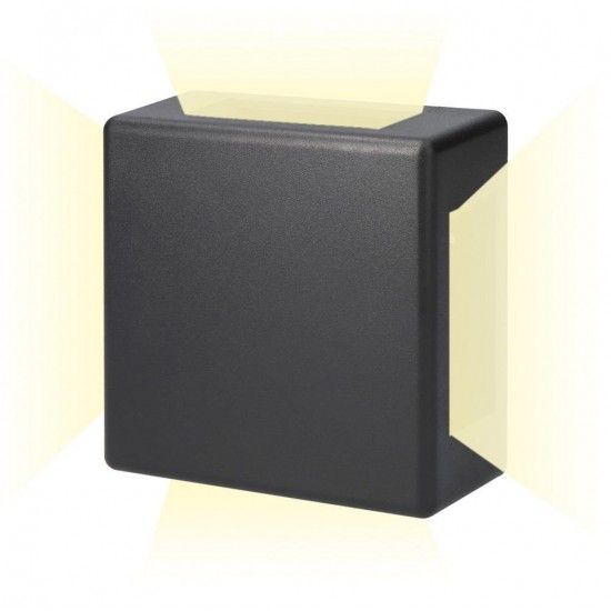 Candeeiro de parede led 6w 516lm 3000k luz quente quadrado ip54 11.5x11.5x5cm 4 projeções refª 32140 Candeeiro de parede led 6w 516lm 3000k luz quente quadrado ip54 11.5x11.5x5cm 4 projeções refª 32140