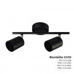 Candeeiro de teto 2 focos gu-10 preto ref� 32034 EDM