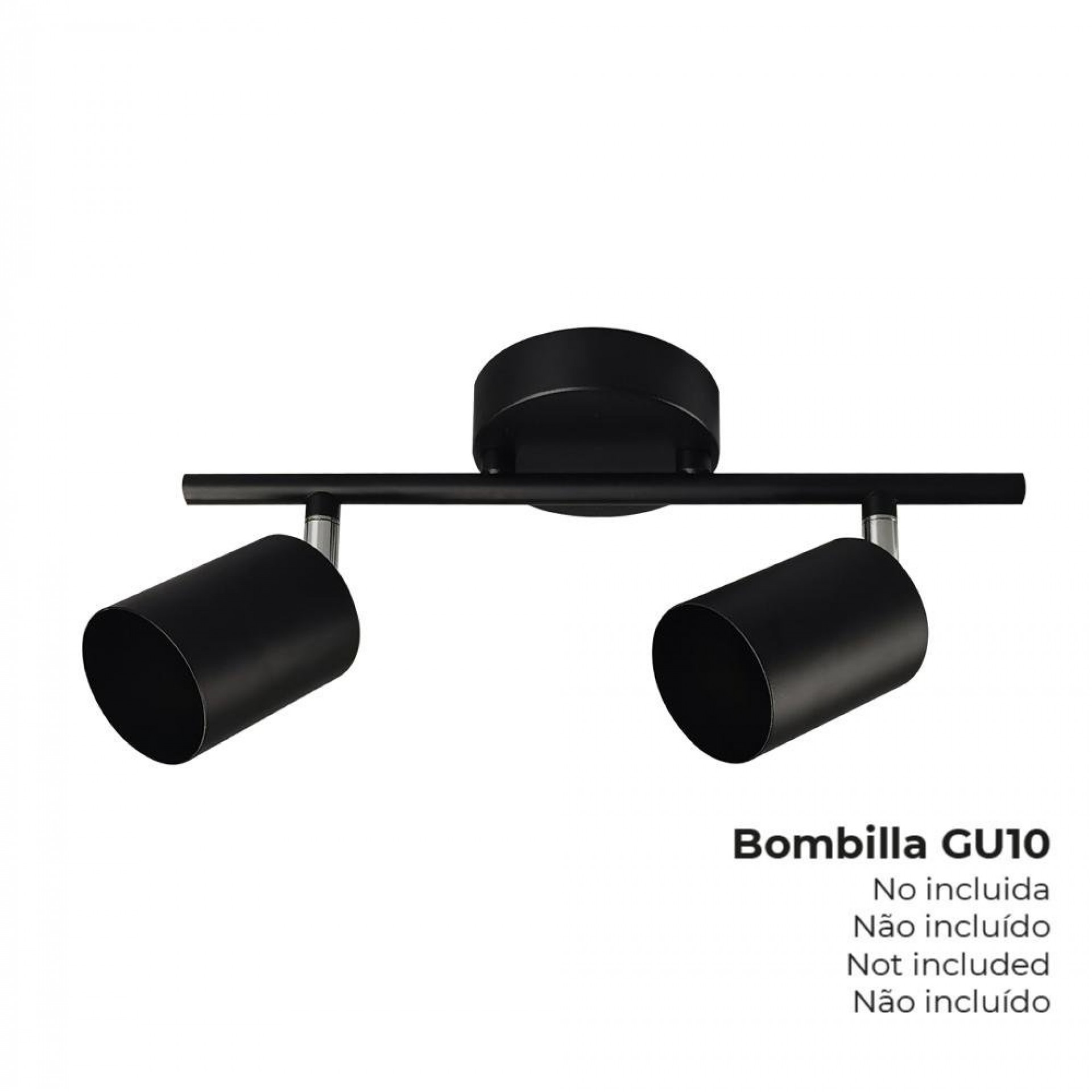 Candeeiro de teto 2 focos gu-10 preto refª 32034 EDM