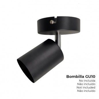 Candeeiro 1 foco gu10 preto ref 32033 EDM