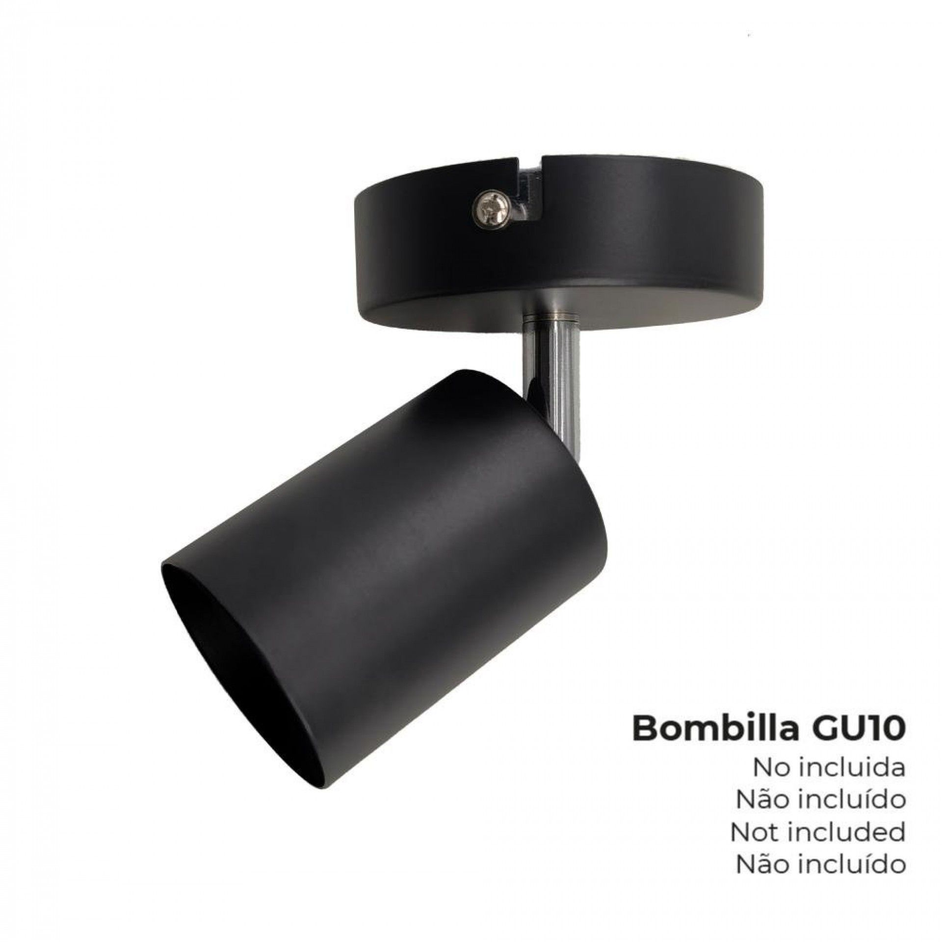 Candeeiro 1 foco gu10 preto refª 32033 EDM