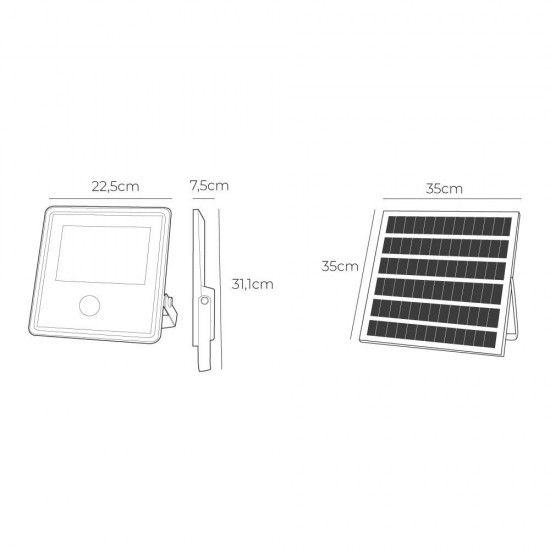 Projetor solar com sensor 300w 3.500lm 6.500k refª 31863 EDM Projetor solar com sensor 300w 3.500lm 6.500k refª 31863 EDM