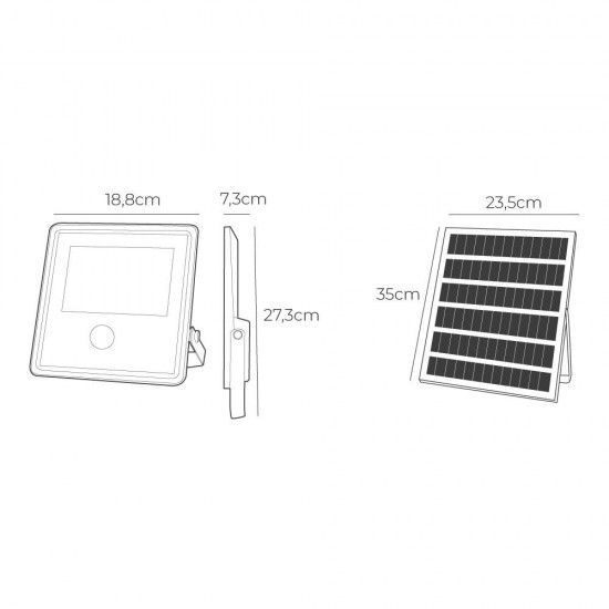Projetor solar com sensor 100w 1.200lm 6.500k ref 31862 EDM