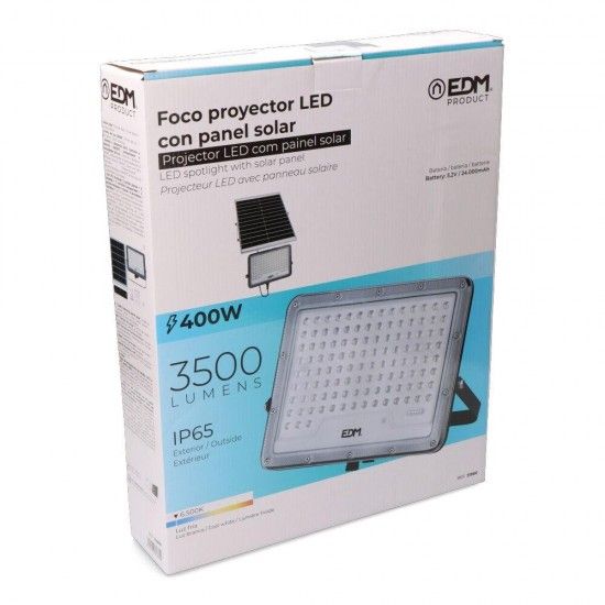 Projetor solar slim 400w 3.500lm 6.500k refª 31860 EDM Projetor solar slim 400w 3.500lm 6.500k refª 31860 EDM